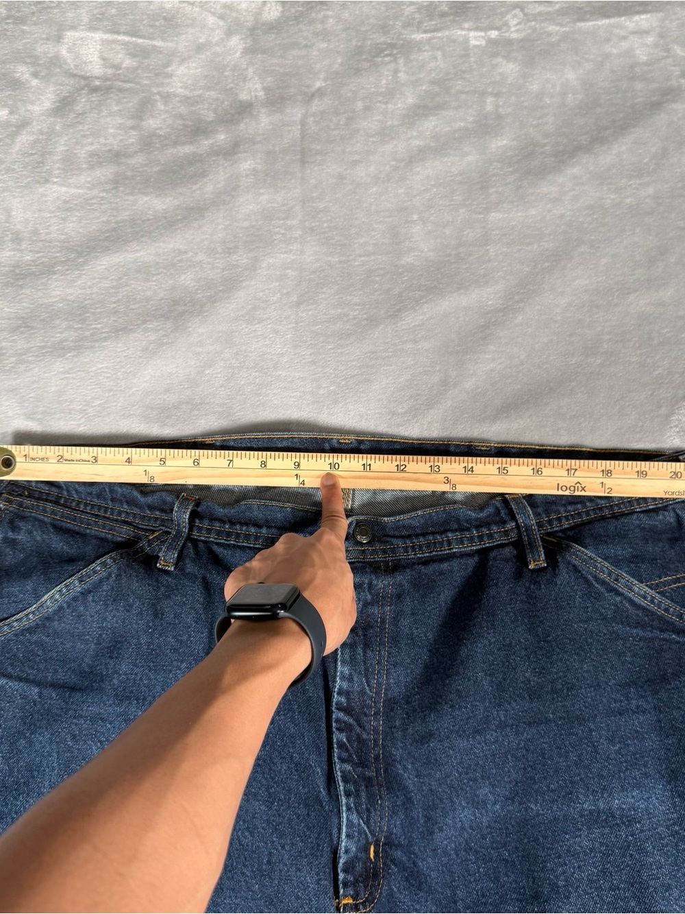 Vintage Ralph Lauren Carpenter Denim Shorts Mens 40 12.5” Loose Strap Back Baggy - Picture 5 of 9
